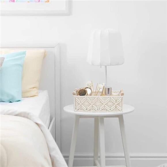 Macrame Storage Basket Boho Decor Baskets for Organizing Woven Decorative Basket - Picture 2 of 8
